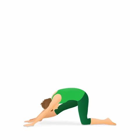 Tư thế Tư thế Thằn lằn hạ gối kết hợp kéo giãn gân kheo